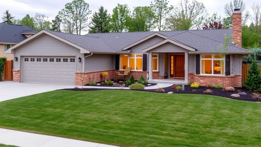 Modern ranch-style home with updated exterior, manicured lawn, attached garage, and contemporary landscaping in suburban Greensburg residential area