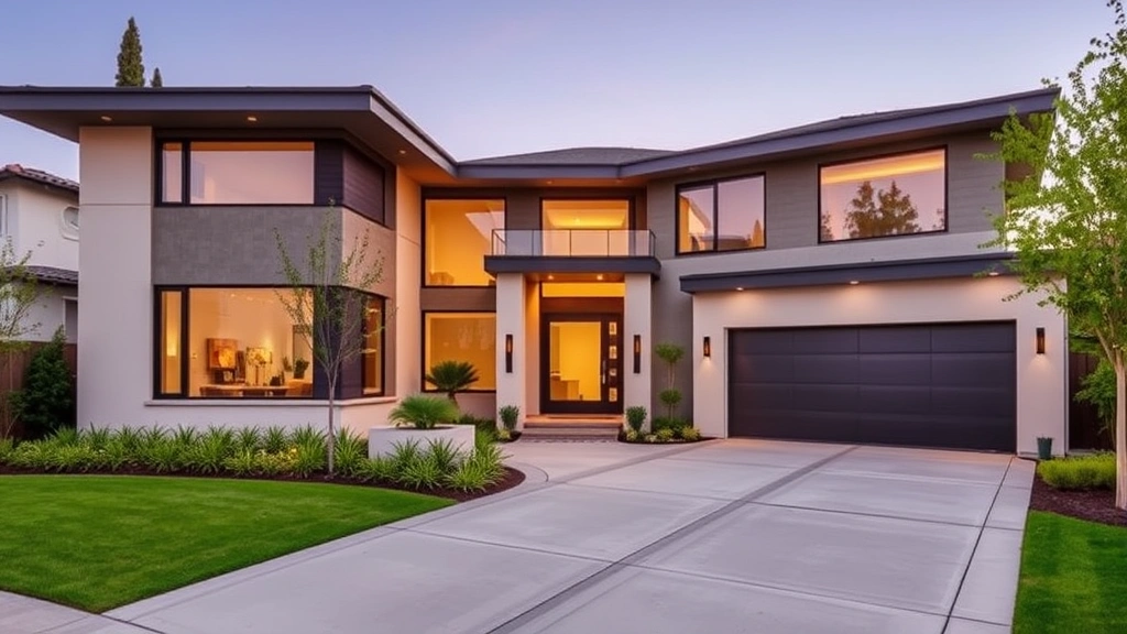 Modern home exterior in Pasadena with contemporary design, large windows, clean lines, professional landscaping, welcoming entrance, well-maintained driveway