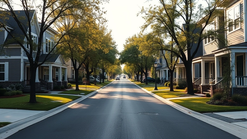 Modern Springfield neighborhood street with renovated homes, tree-lined sidewalks, and contemporary architecture in afternoon light
