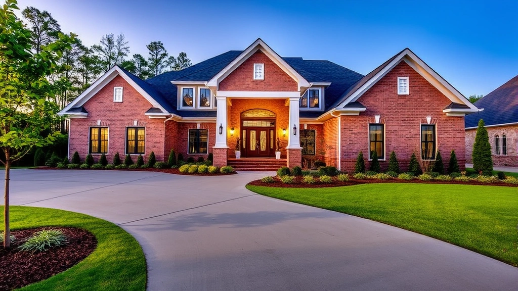 Modern home exterior in Statesville with contemporary design, professional landscaping, paved driveway, and welcoming entrance