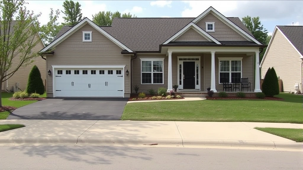 Modern suburban home exterior with manicured lawn, two-car driveway, and welcoming front porch in Richmond Kentucky neighborhood